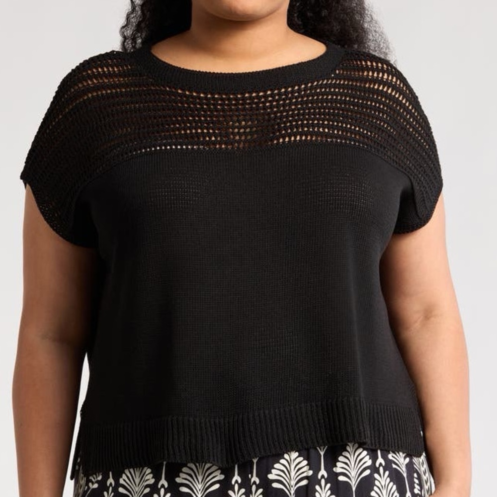 Max Studio | Open Weave Dolman Sweater